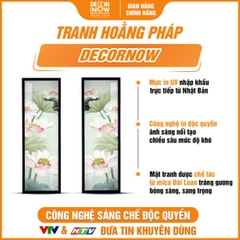 Tranh Hoằng Pháp Đối Sen Xanh Ngọc Bích DecorNow HD82