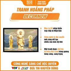 Tranh Hoằng Pháp Ngang Tây Phương Tam Thánh DecorNow HD856