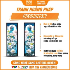 Tranh Hoằng Pháp Đối Phật Thích Ca Mâu Ni Hoa Sen Trắng DecorNow HD897
