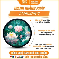 Tranh Hoằng Pháp Tròn Hoa Sen Hồng Tinh Khiết An Yên DecorNow HD900