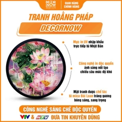 Tranh Hoằng Pháp Tròn Hoa Sen Hồng Thanh Khiết Bình An DecorNow HD873