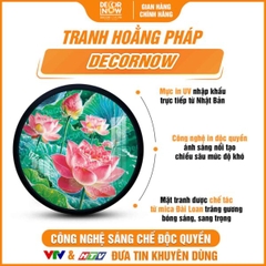 Tranh Hoằng Pháp Tròn Hoa Sen Hồng Tỉnh Thức Giác Ngộ DecorNow HD875