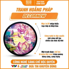 Tranh Hoằng Pháp Tròn Hoa Sen Hồng Thanh Tịnh Tĩnh Tại DecorNow HD904