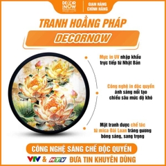 Tranh Hoằng Pháp Tròn Hoa Sen Vàng Cao Quý Yên Bình DecorNow HD908