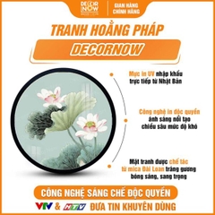 Tranh Hoằng Pháp Tròn Sen Xanh Ngọc Bích DecorNow HD851