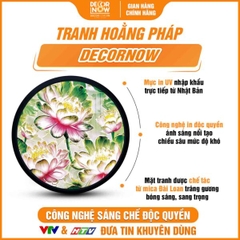 Tranh Hoằng Pháp Tròn Hoa Sen Hồng Pha Lê DecorNow HD858