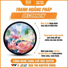 Tranh Hoằng Pháp Tròn Vườn Hoa Sen Minh Triết Từ Bi DecorNow HD902