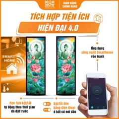 Tranh Hoằng Pháp Đối Phật A Di Đà Hoa Sen Hồng DecorNow HD874