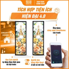 Tranh Hoằng Pháp Đối Phật Bà Quan Âm Hoa Sen Vàng DecorNow HD907