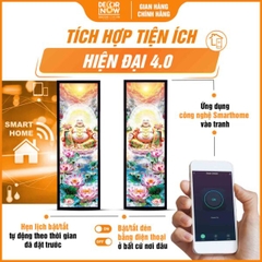 Tranh Hoằng Pháp Đối Phật Di Lặc Hoa Sen Pha Lê DecorNow HD905