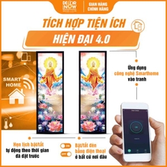 Tranh Hoằng Pháp Đối Phật Thích Ca Mâu Ni Đi Trên Đài Sen DecorNow HD901