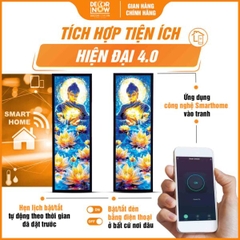 Tranh Hoằng Pháp Đối Phật Thích Ca Mâu Ni Hoa Sen Vàng DecorNow HD870