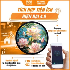 Tranh Hoằng Pháp Tròn Hoa Sen Và Tre DecorNow HD887