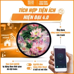 Tranh Hoằng Pháp Tròn Hoa Sen Hồng Thanh Khiết Bình An DecorNow HD873
