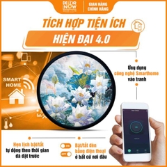 Tranh Hoằng Pháp Tròn Hoa Sen Trắng Thuần Khiết An Lạc DecorNow HD898