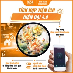 Tranh Hoằng Pháp Tròn Hoa Sen Vàng Cao Quý Yên Bình DecorNow HD908