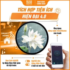 Tranh Hoằng Pháp Tròn Hoa Sen Trắng Tinh Khôi DecorNow HD847