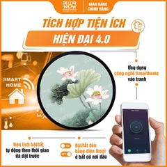 Tranh Hoằng Pháp Tròn Sen Xanh Ngọc Bích DecorNow HD851