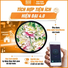 Tranh Hoằng Pháp Tròn Hoa Sen Hồng Pha Lê DecorNow HD858