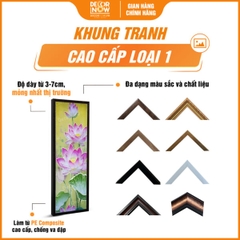 Tranh Hoằng Pháp Đối Hoa Sen Hồng Hiện Đại Nền Vàng DecorNow HD843