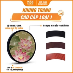 Tranh Hoằng Pháp Tròn Sen Hồng Hiện Đại Nền Xanh DecorNow HD842