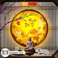 Tranh Trúc Chỉ In, Đèn Hào Quang Chữ Thư Pháp DECORNOW DCN-TC215