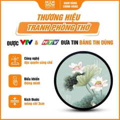 Tranh Hoằng Pháp Tròn Sen Xanh Ngọc Bích DecorNow HD851