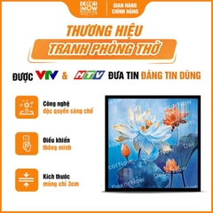 Tranh Hoằng Pháp Vuông Sen Đào Quý Phái DecorNow HD885