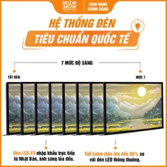 Tranh Hoằng Pháp Ngang Đầm Hoa Sen Và Dãy Núi DecorNow HD829