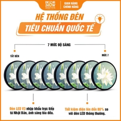 Tranh Hoằng Pháp Tròn Hoa Sen Trắng Tinh Khôi DecorNow HD847
