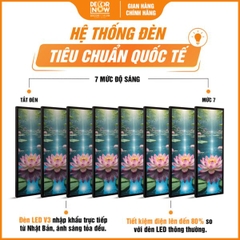 Tranh Hoằng Pháp Đối Bảo Liên Tịnh Thủy Sen Hồng Tia Chiếu DecorNow HD848
