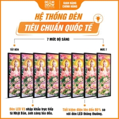 Tranh Hoằng Pháp Đối Phật A Di Đà Và Hoa Sen Hồng DecorNow HD872