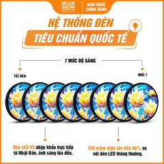 Tranh Hoằng Pháp Tròn Hoa Sen Vàng An Lạc Hạnh Phúc DecorNow HD871