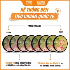 Tranh Hoằng Pháp Tròn Sen Hồng Hiện Đại Nền Xanh DecorNow HD842