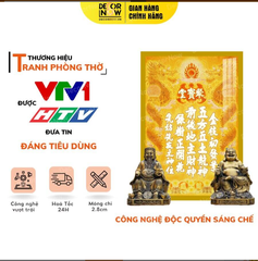 Bài Vị Thần Tài Thổ Địa Tiếng Hán Nền Vàng DECORNOW DCN-TC211