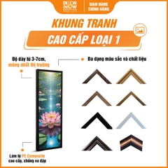 Tranh Hoằng Pháp Đối Bảo Liên Tịnh Thủy Sen Hồng Tia Chiếu DecorNow HD848