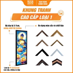 Tranh Hoằng Pháp Đối Phật Thích Ca Mâu Ni Hoa Sen Vàng DecorNow HD870