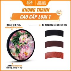 Tranh Hoằng Pháp Tròn Hoa Sen Hồng Thanh Khiết Bình An DecorNow HD873
