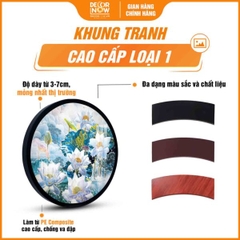 Tranh Hoằng Pháp Tròn Hoa Sen Trắng Thuần Khiết An Lạc DecorNow HD898