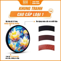 Tranh Hoằng Pháp Tròn Hoa Sen Vàng An Lạc Hạnh Phúc DecorNow HD871