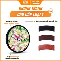 Tranh Hoằng Pháp Tròn Hoa Sen Hồng Pha Lê DecorNow HD858