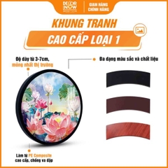 Tranh Hoằng Pháp Tròn Vườn Hoa Sen Minh Triết Từ Bi DecorNow HD902
