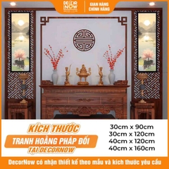 Tranh Hoằng Pháp Đối Hồ Sen Hồng DecorNow HD849