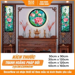 Tranh Hoằng Pháp Đối Phật A Di Đà Hoa Sen Hồng DecorNow HD874