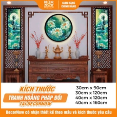 Tranh Hoằng Pháp Đối Phật Thích Ca Mâu Ni Ngồi Thiền Sen Xanh DecorNow HD895