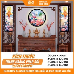 Tranh Hoằng Pháp Đối Phật Thích Ca Mâu Ni Đi Trên Đài Sen DecorNow HD901