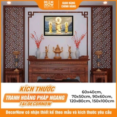 Tranh Hoằng Pháp Ngang Tây Phương Tam Thánh DecorNow HD856