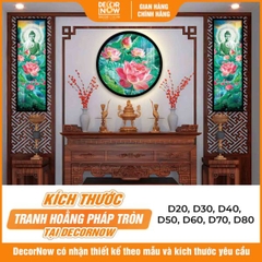 Tranh Hoằng Pháp Tròn Hoa Sen Hồng Tỉnh Thức Giác Ngộ DecorNow HD875