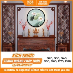 Tranh Hoằng Pháp Tròn Sen Xanh Ngọc Bích DecorNow HD851