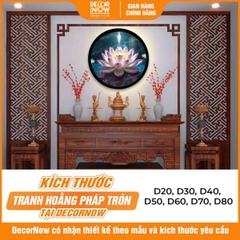 Tranh Hoằng Pháp Tròn Sen Hồng Sang Trọng DecorNow HD852